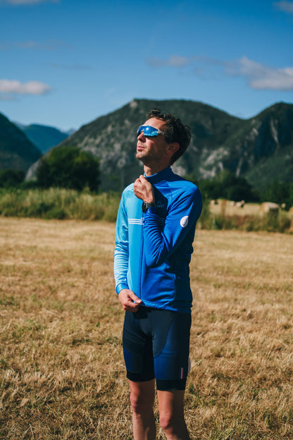 Maillot de Cyclisme Homme à Manches Longues - Collection Baby Blue - Ma boutique 